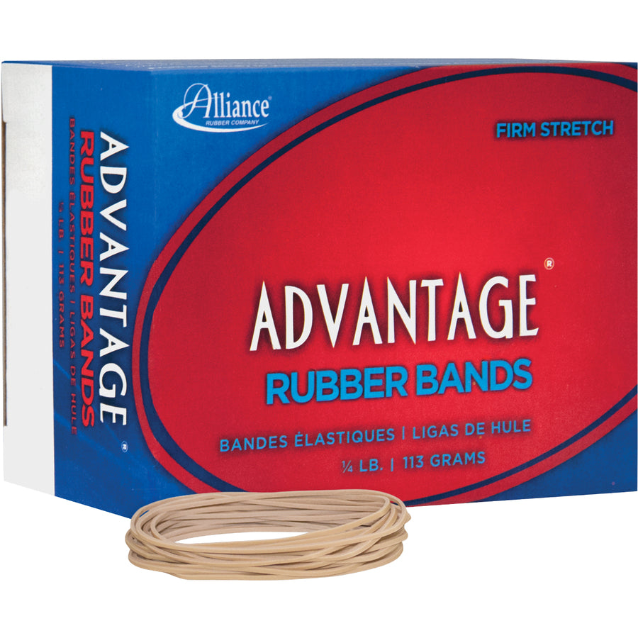 Alliance Rubber 26199 Advantage Rubber Bands - Size #19 - Approx. 312 Bands - 3 1/2" x 1/16" - Natural Crepe - 1/4 lb Box - 