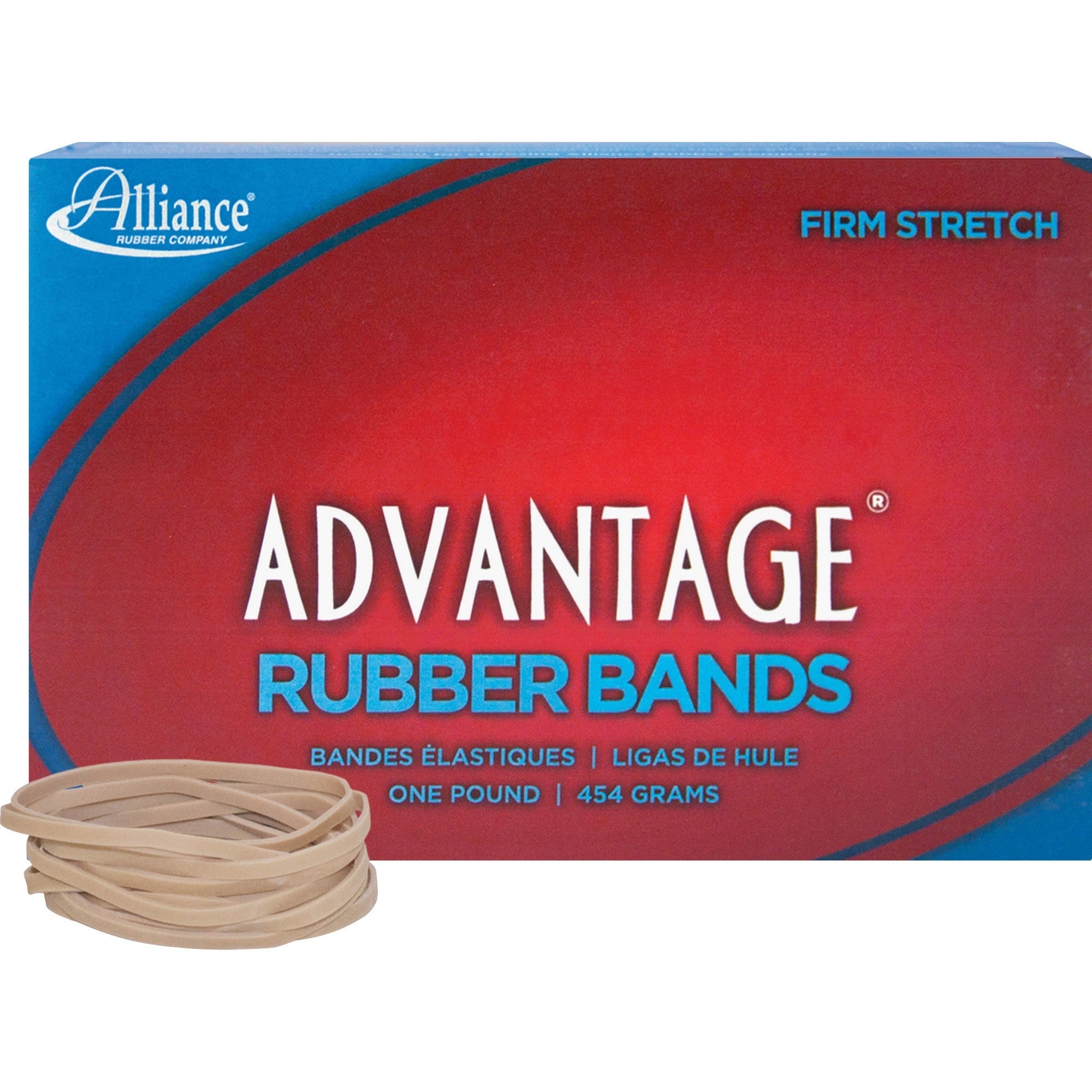 Alliance Rubber 26325 Advantage Rubber Bands - Size #32 - Approx. 700 Bands - 3" x 1/8" - Natural Crepe - 1 lb Box - 