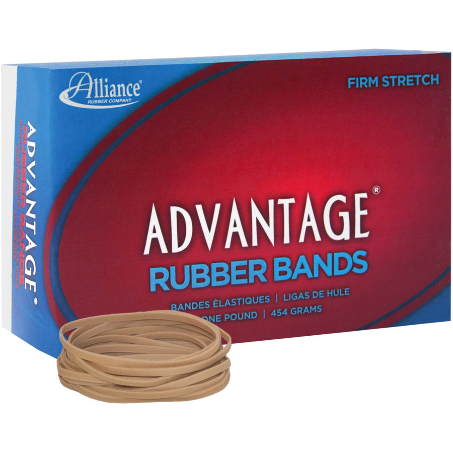 Alliance Rubber 26335 Advantage Rubber Bands - Size #33 - Approx. 600 Bands - 3 1/2" x 1/8" - Natural Crepe - 1 lb Box - 