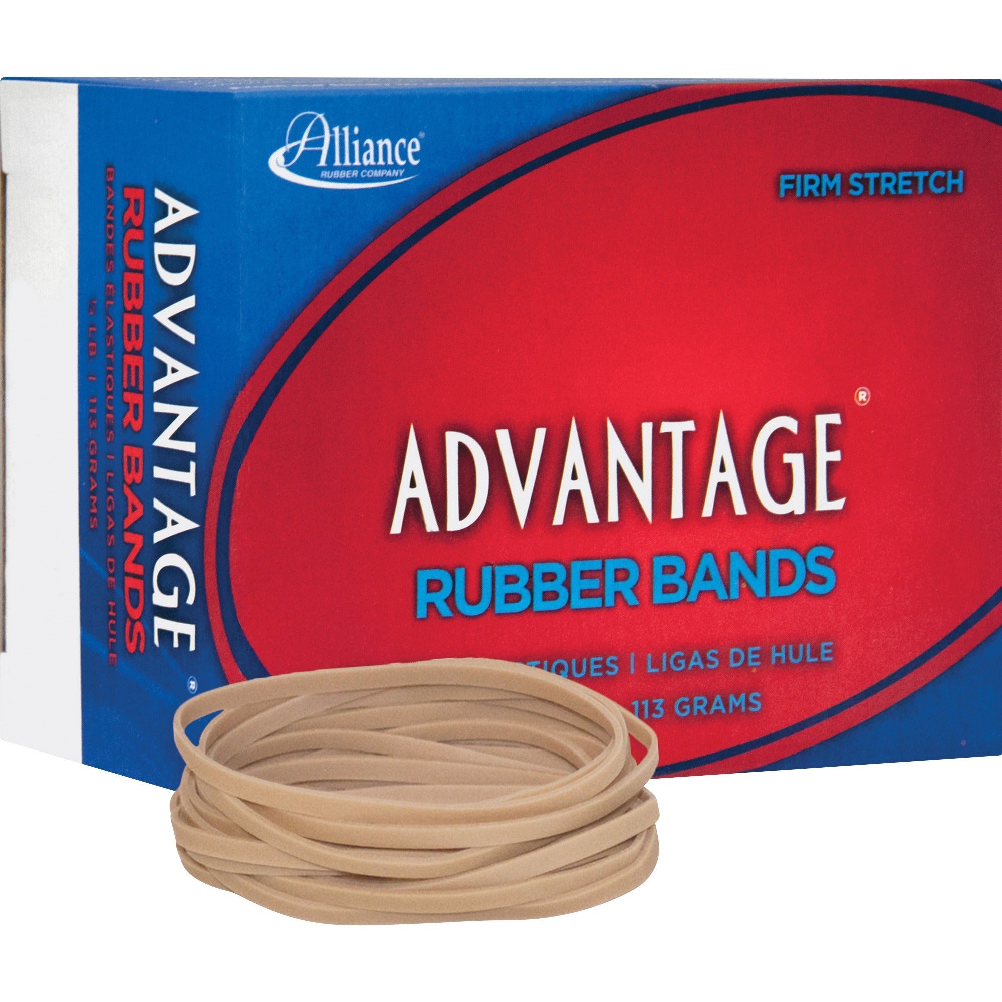 Alliance Rubber 26339 Advantage Rubber Bands - Size #33 - Approx. 150 Bands - 3 1/2" x 1/8" - Natural Crepe - 1/4 lb Box - 