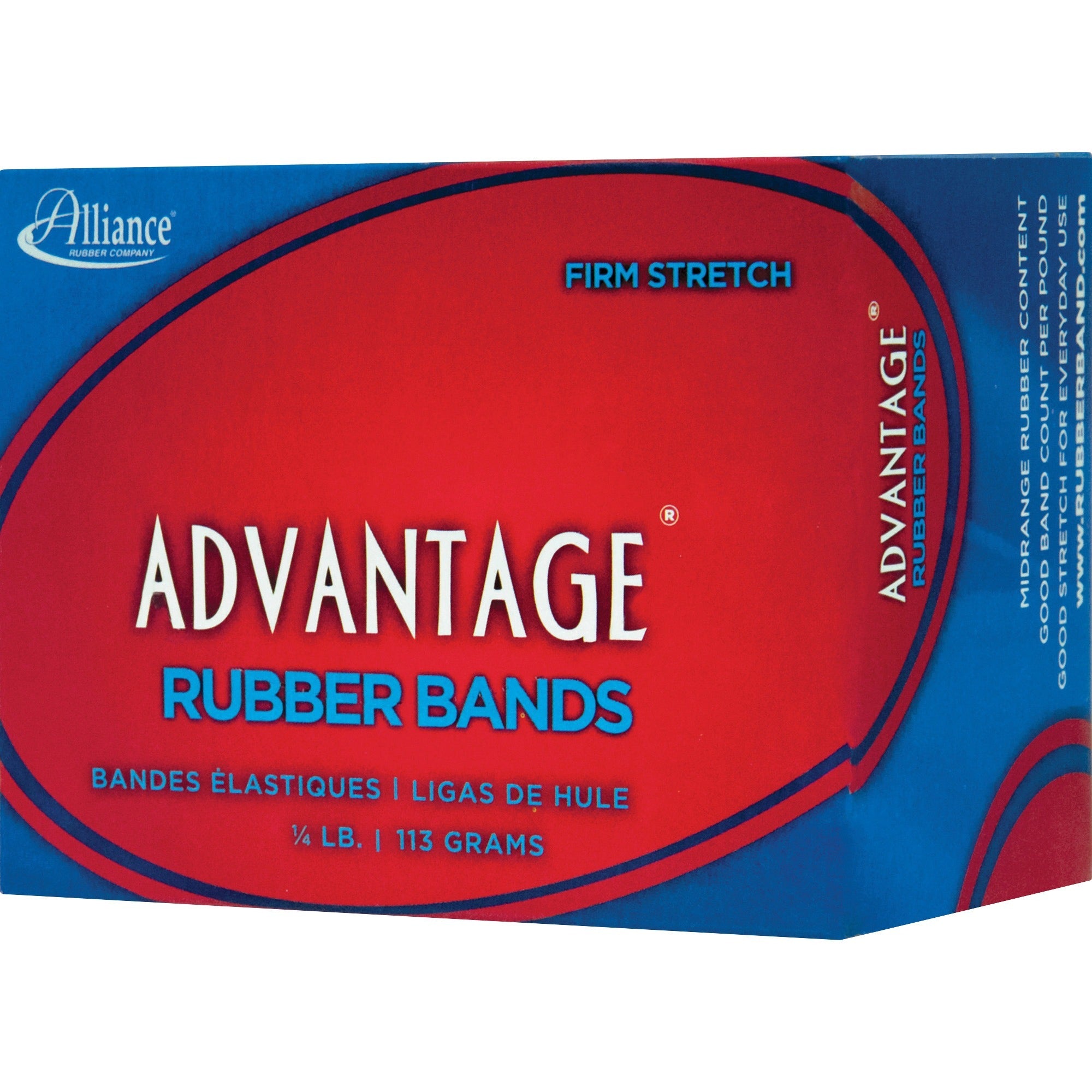 Alliance Rubber 26339 Advantage Rubber Bands - Size #33 - Approx. 150 Bands - 3 1/2" x 1/8" - Natural Crepe - 1/4 lb Box - 