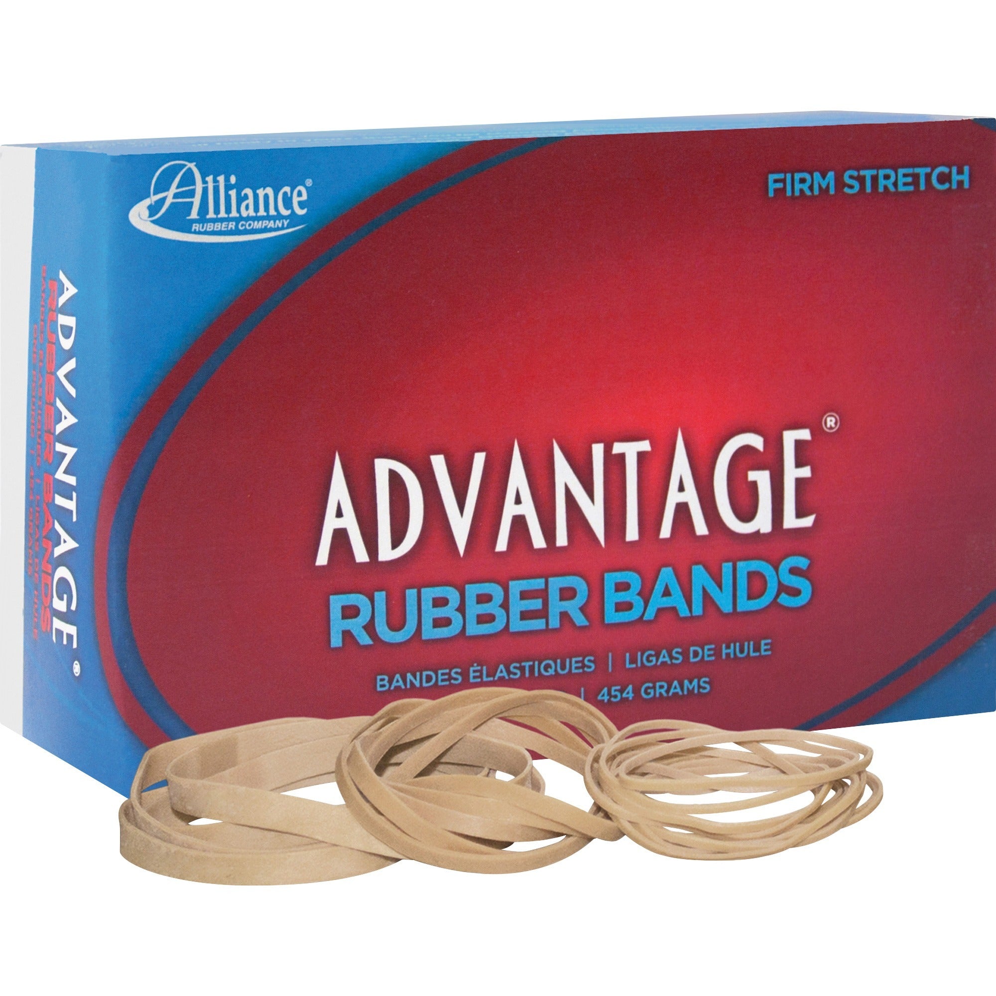 Alliance Rubber 26545 Advantage Rubber Bands - Size #54 - Assorted Sizes - Natural Crepe - 1 lb Box - 