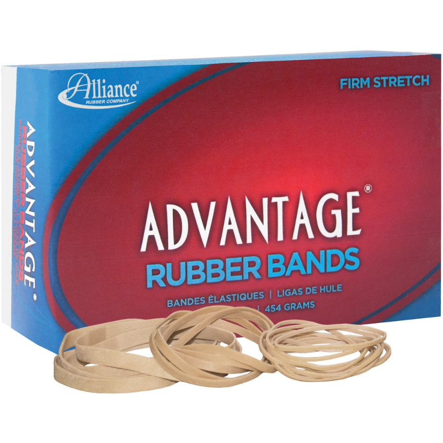 Alliance Rubber 26545 Advantage Rubber Bands - Size #54 - Assorted Sizes - Natural Crepe - 1 lb Box - 