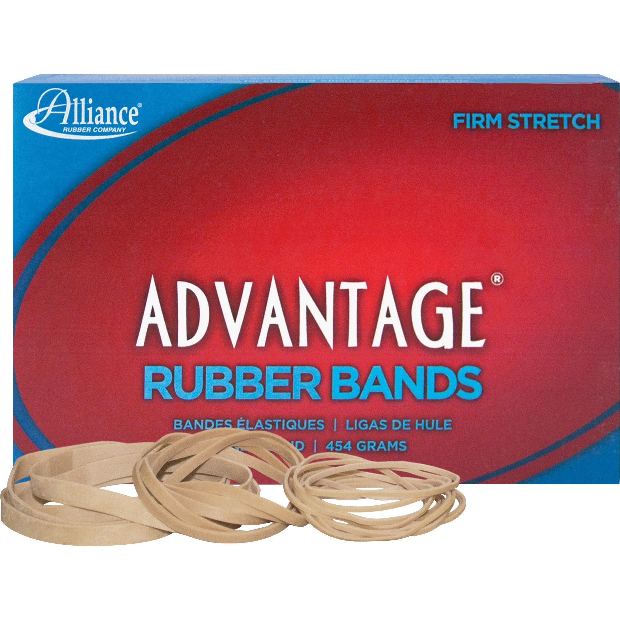 Alliance Rubber 26545 Advantage Rubber Bands - Size #54 - Assorted Sizes - Natural Crepe - 1 lb Box - 