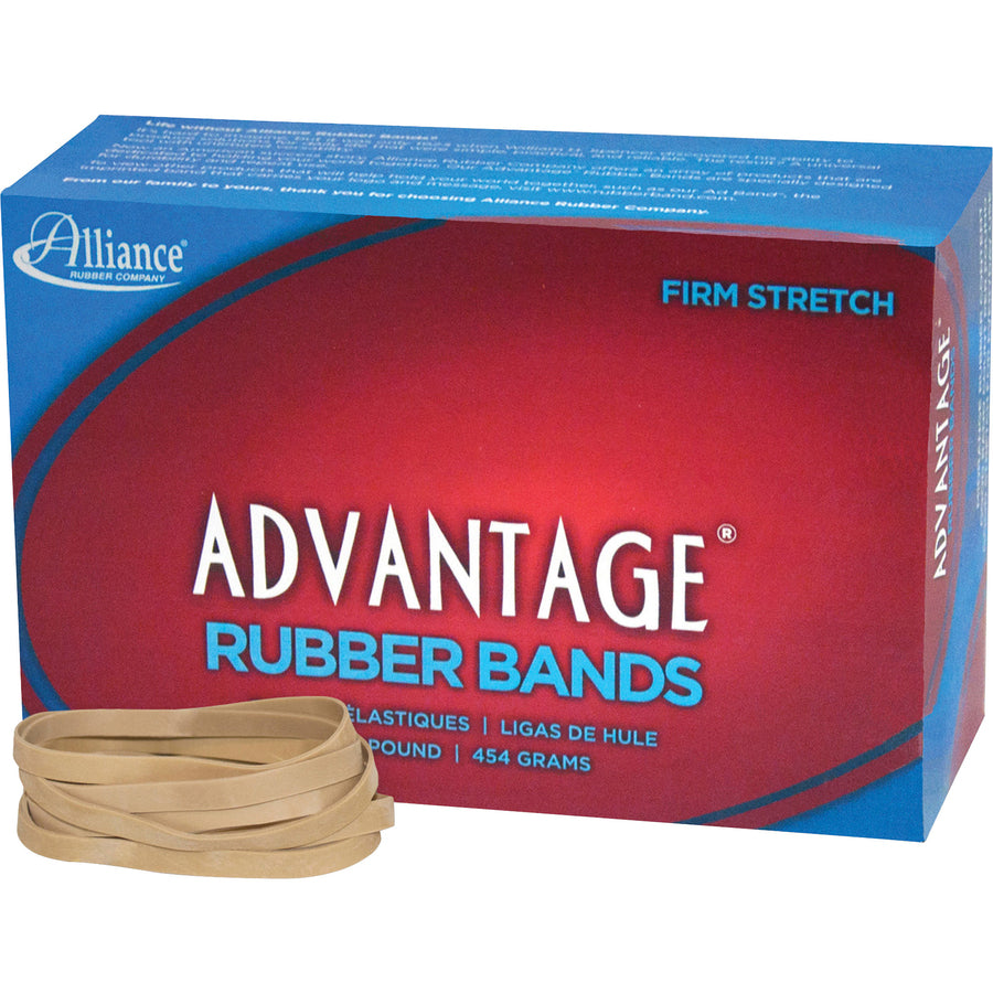 Alliance Rubber 26645 Advantage Rubber Bands - Size #64 - Approx. 320 Bands - 3 1/2" x 1/4" - Natural Crepe - 1 lb Box - 