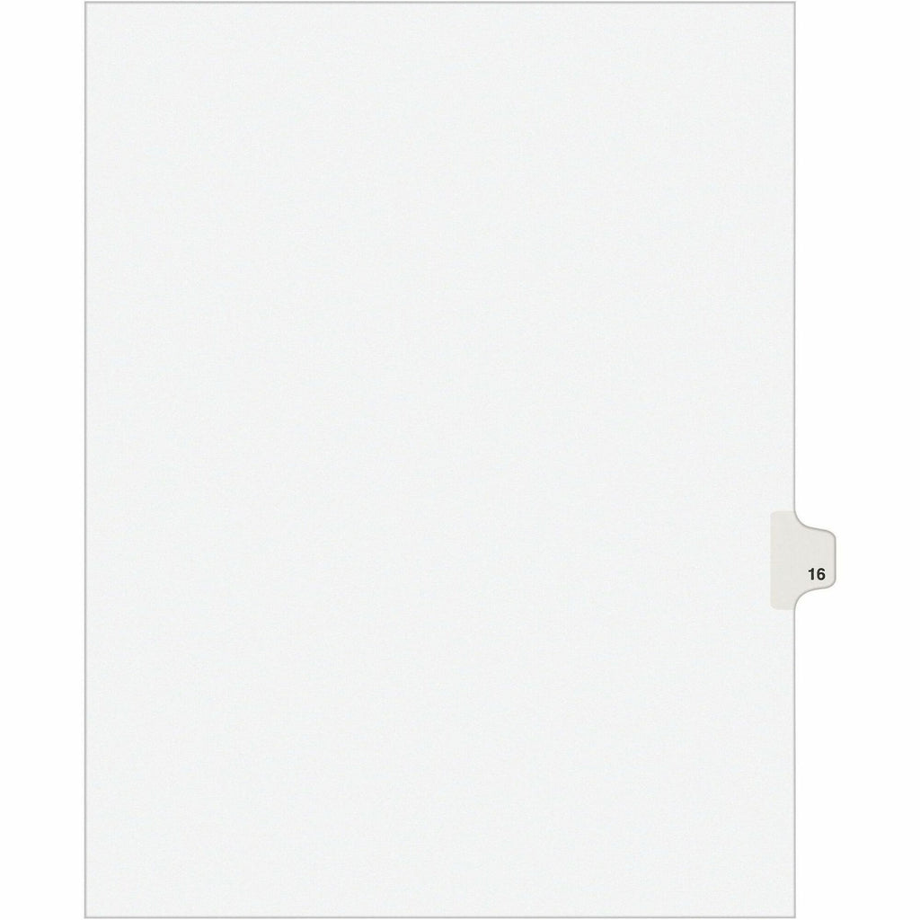 Preprinted Legal Exhibit Side Tab Index Dividers, Avery Style, 10-Tab, 16, 11 x 8.5, White, 25/Pack, (1016)