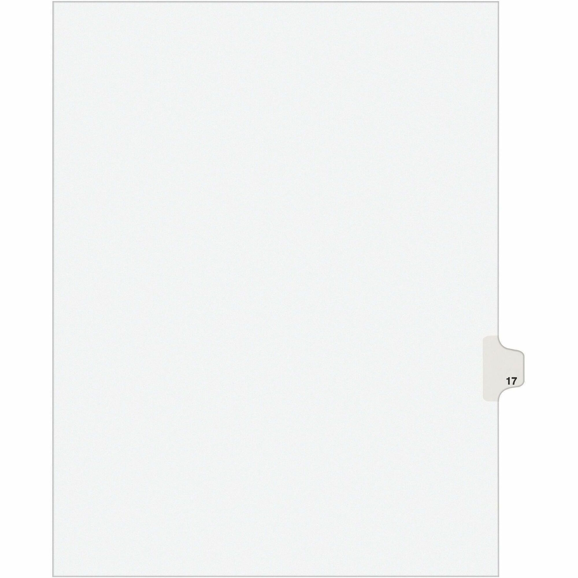 Preprinted Legal Exhibit Side Tab Index Dividers, Avery Style, 10-Tab, 17, 11 x 8.5, White, 25/Pack, (1017)