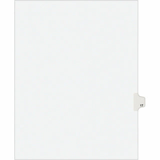 Preprinted Legal Exhibit Side Tab Index Dividers, Avery Style, 10-Tab, 17, 11 x 8.5, White, 25/Pack, (1017)