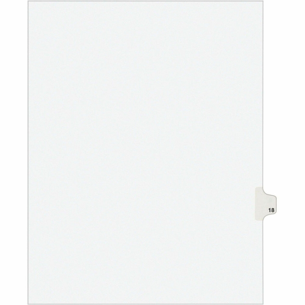 Preprinted Legal Exhibit Side Tab Index Dividers, Avery Style, 10-Tab, 18, 11 x 8.5, White, 25/Pack, (1018)