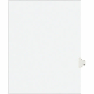Preprinted Legal Exhibit Side Tab Index Dividers, Avery Style, 10-Tab, 18, 11 x 8.5, White, 25/Pack, (1018)
