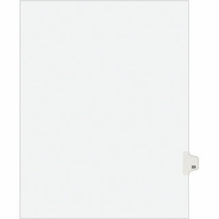 Preprinted Legal Exhibit Side Tab Index Dividers, Avery Style, 10-Tab, 20, 11 x 8.5, White, 25/Pack, (1020)