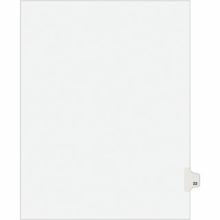 Preprinted Legal Exhibit Side Tab Index Dividers, Avery Style, 10-Tab, 22, 11 x 8.5, White, 25/Pack, (1022)