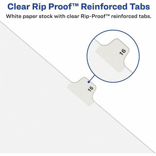 Preprinted Legal Exhibit Side Tab Index Dividers, Avery Style, 10-Tab, 23, 11 x 8.5, White, 25/Pack, (1023)