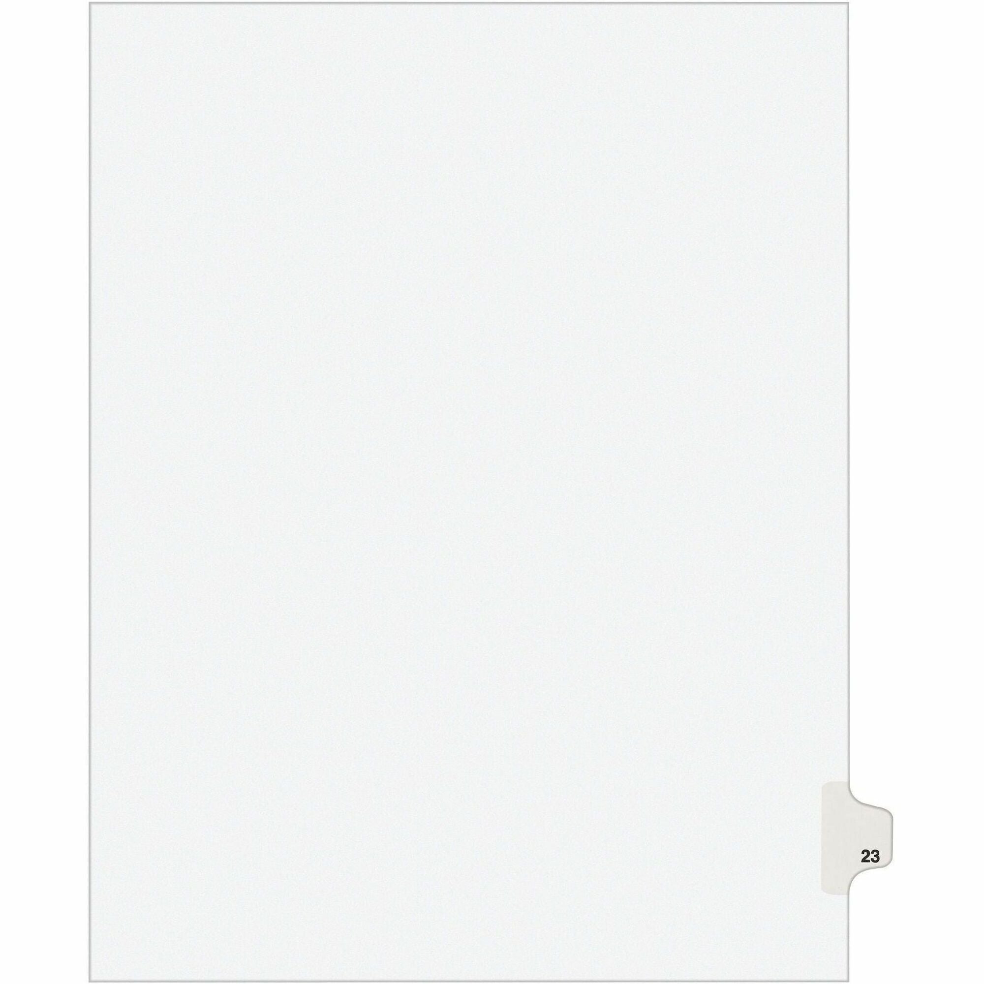 Preprinted Legal Exhibit Side Tab Index Dividers, Avery Style, 10-Tab, 23, 11 x 8.5, White, 25/Pack, (1023)