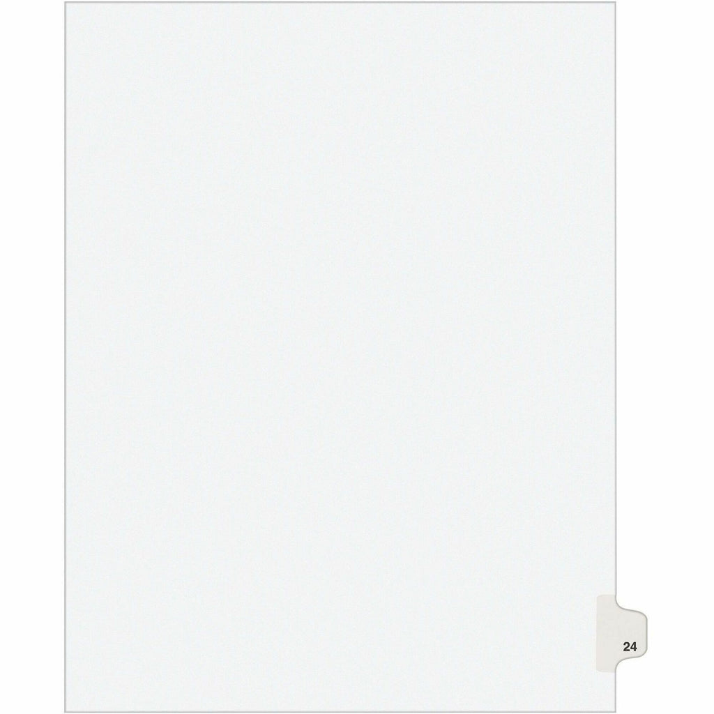 Preprinted Legal Exhibit Side Tab Index Dividers, Avery Style, 10-Tab, 24, 11 x 8.5, White, 25/Pack, (1024)