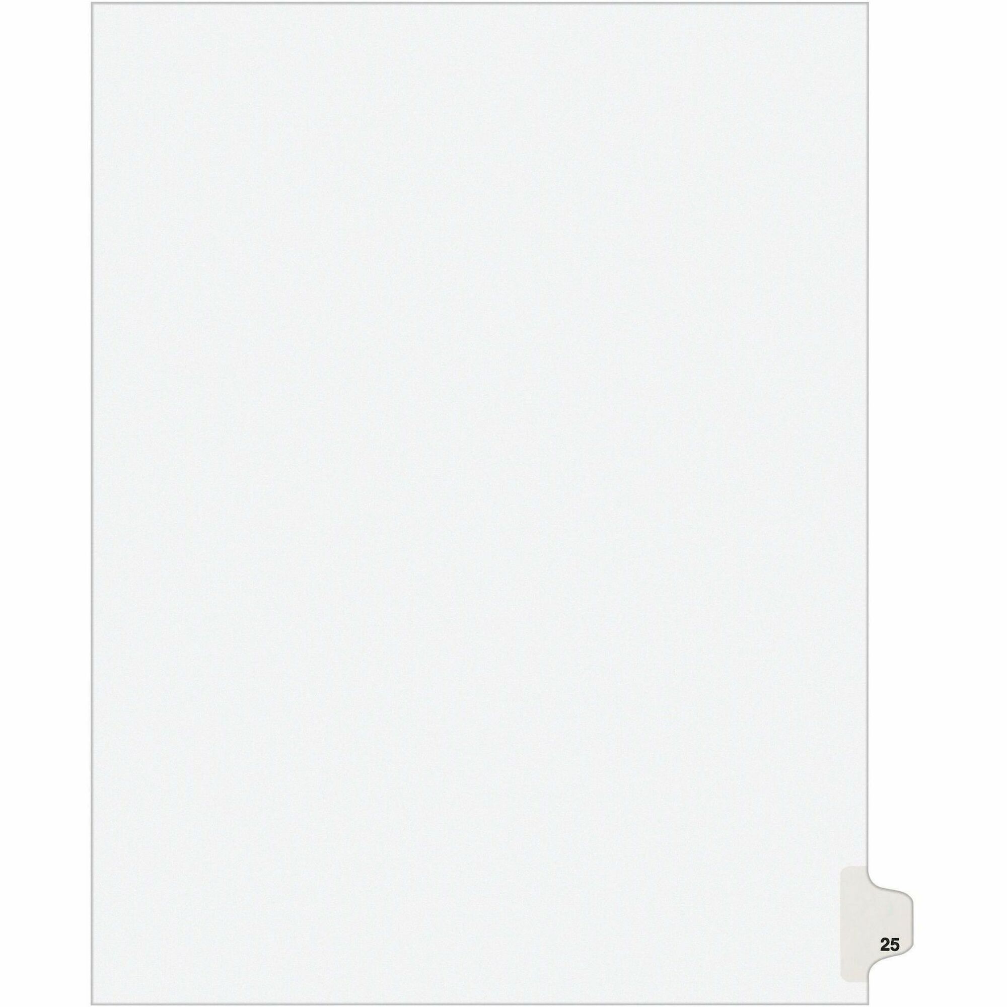 Preprinted Legal Exhibit Side Tab Index Dividers, Avery Style, 10-Tab, 25, 11 x 8.5, White, 25/Pack, (1025)