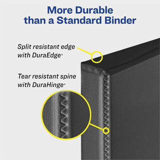Heavy-Duty View Binder with DuraHinge, One Touch EZD Rings and Extra-Wide Cover, 3 Ring, 1" Capacity, 11 x 8.5, White, (1318)