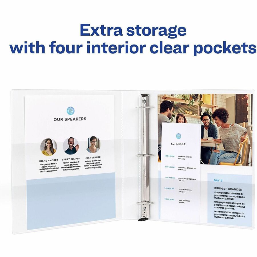 Heavy-Duty View Binder with DuraHinge, One Touch EZD Rings and Extra-Wide Cover, 3 Ring, 1" Capacity, 11 x 8.5, White, (1318)