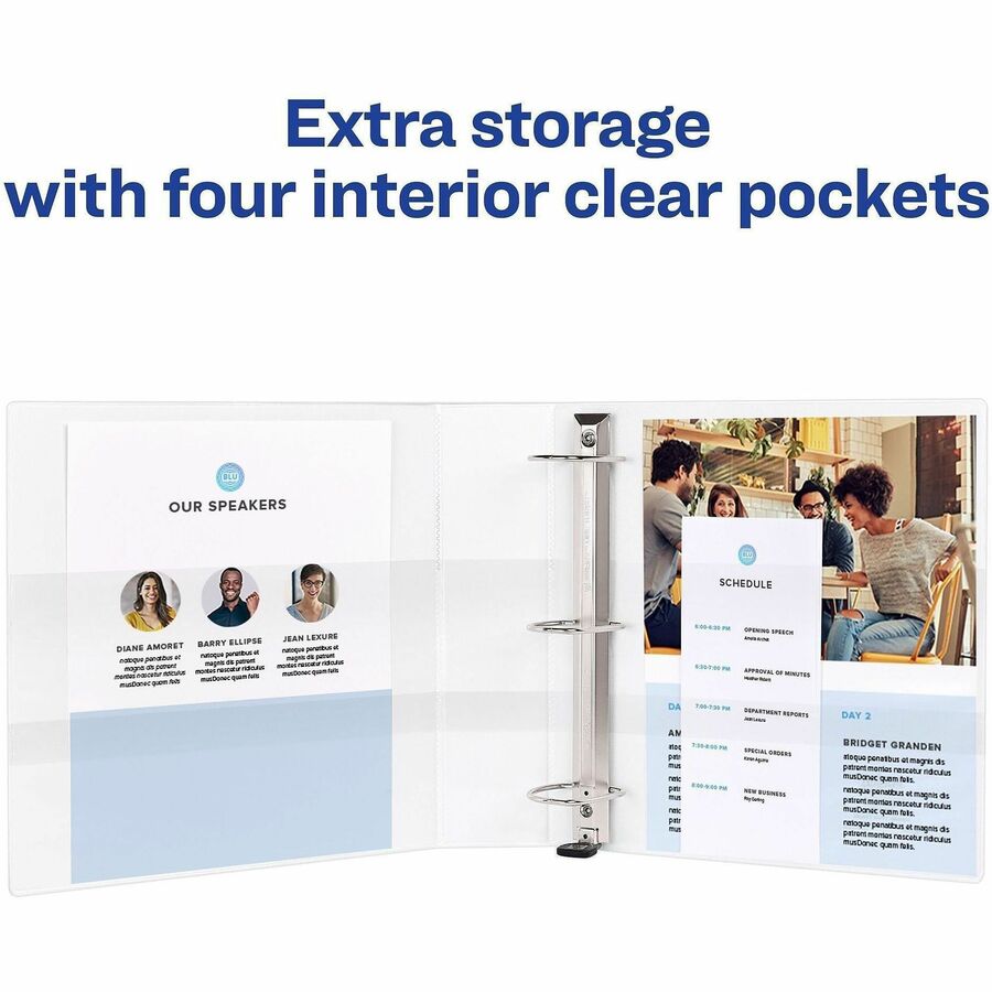 Heavy-Duty View Binder with DuraHinge, One Touch EZD Rings and Extra-Wide Cover, 3 Ring, 2" Capacity, 11 x 8.5, White, (1320)