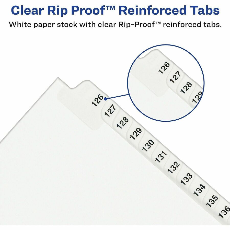 Preprinted Legal Exhibit Side Tab Index Dividers, Avery Style, 26-Tab, Exhibit A to Exhibit Z, 11 x 8.5, White, 1 Set, (1370)