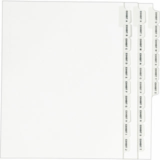 Preprinted Legal Exhibit Side Tab Index Dividers, Avery Style, 26-Tab, Exhibit A to Exhibit Z, 11 x 8.5, White, 1 Set, (1370)