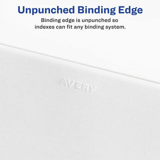 Avery Individual Legal Exhibit Dividers - Avery Style - 1 Printed Tab(s) - Character - J - 8.5" Divider Width x 11" Divider Length - Letter - White Paper Divider - Paper Tab(s) - Recycled - Reinforced Tab, Rip Proof, Unpunched - 25 / Pack