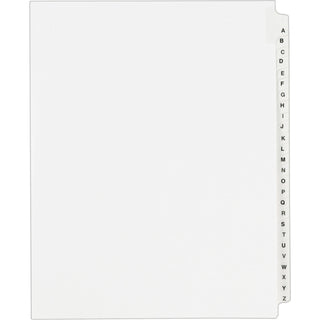 Preprinted Legal Exhibit Side Tab Index Dividers, Avery Style, 26-Tab, A to Z, 11 x 8.5, White, 1 Set, (1400)
