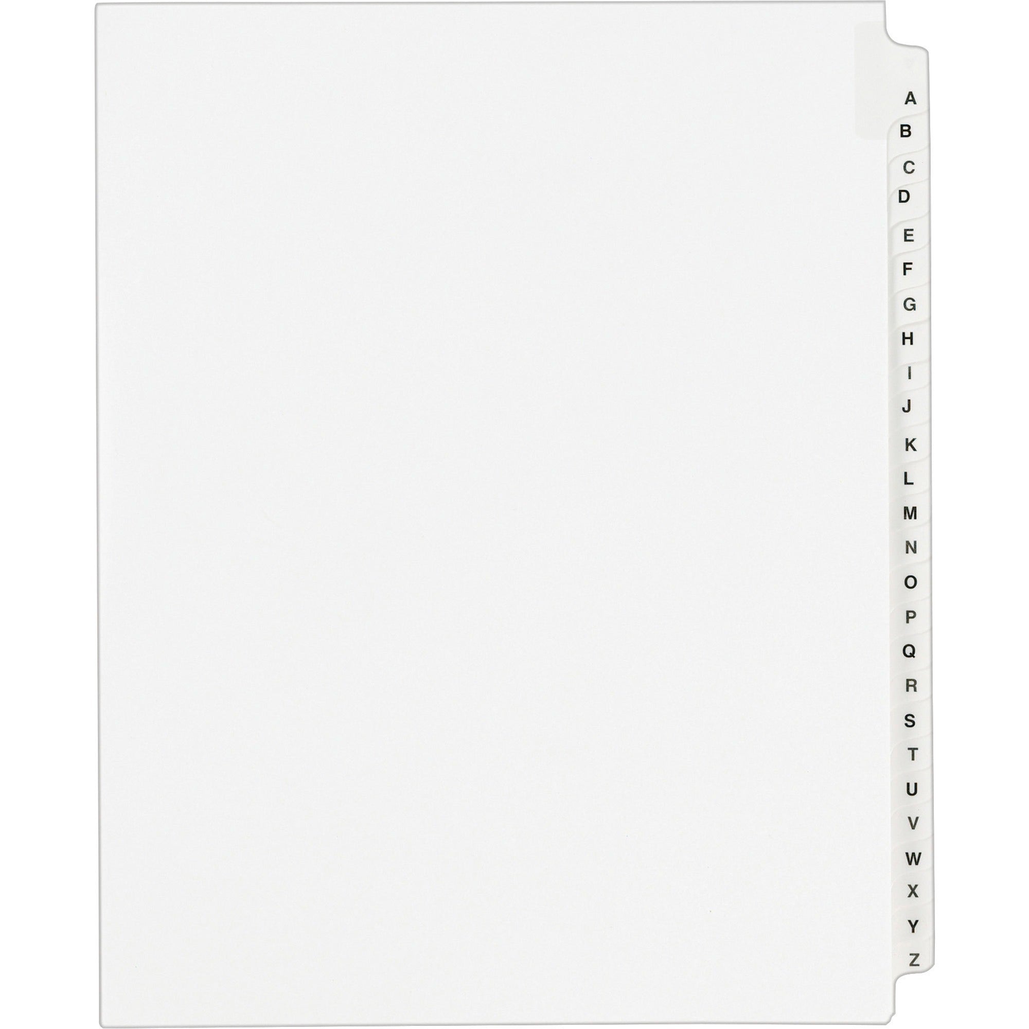 Preprinted Legal Exhibit Side Tab Index Dividers, Avery Style, 26-Tab, A to Z, 11 x 8.5, White, 1 Set, (1400)