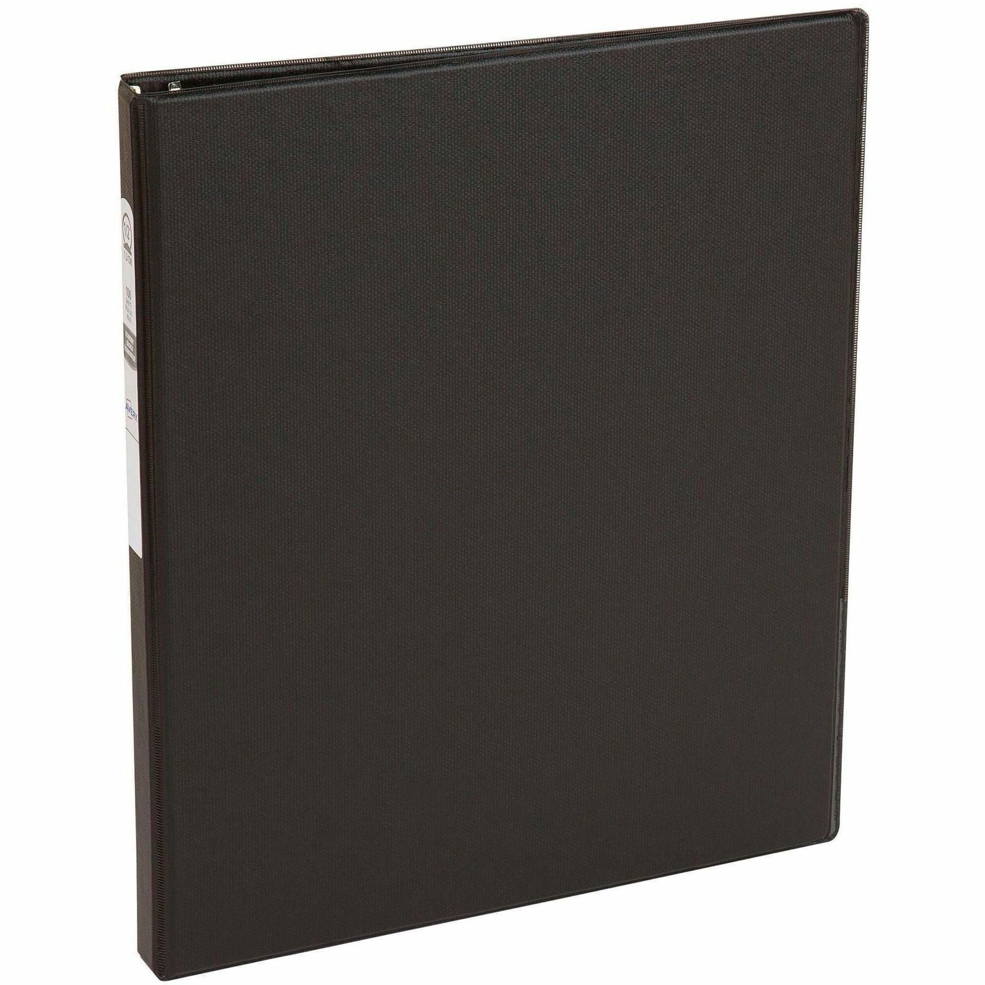 Economy Non-View Binder with Round Rings, 3 Rings, 0.5" Capacity, 11 x 8.5, Black, (3201)