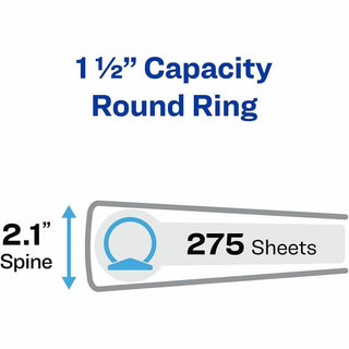 Economy Non-View Binder with Round Rings, 3 Rings, 1.5" Capacity, 11 x 8.5, Blue, (3400)
