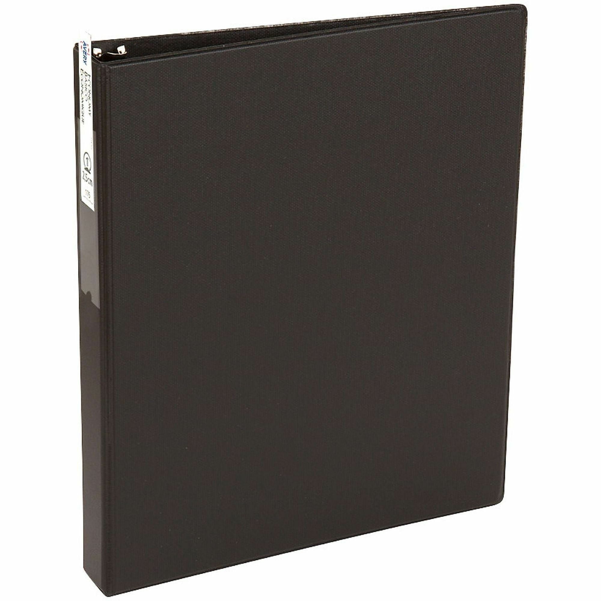 Economy Non-View Binder with Round Rings, 3 Rings, 1" Capacity, 11 x 8.5, Black, (4301)