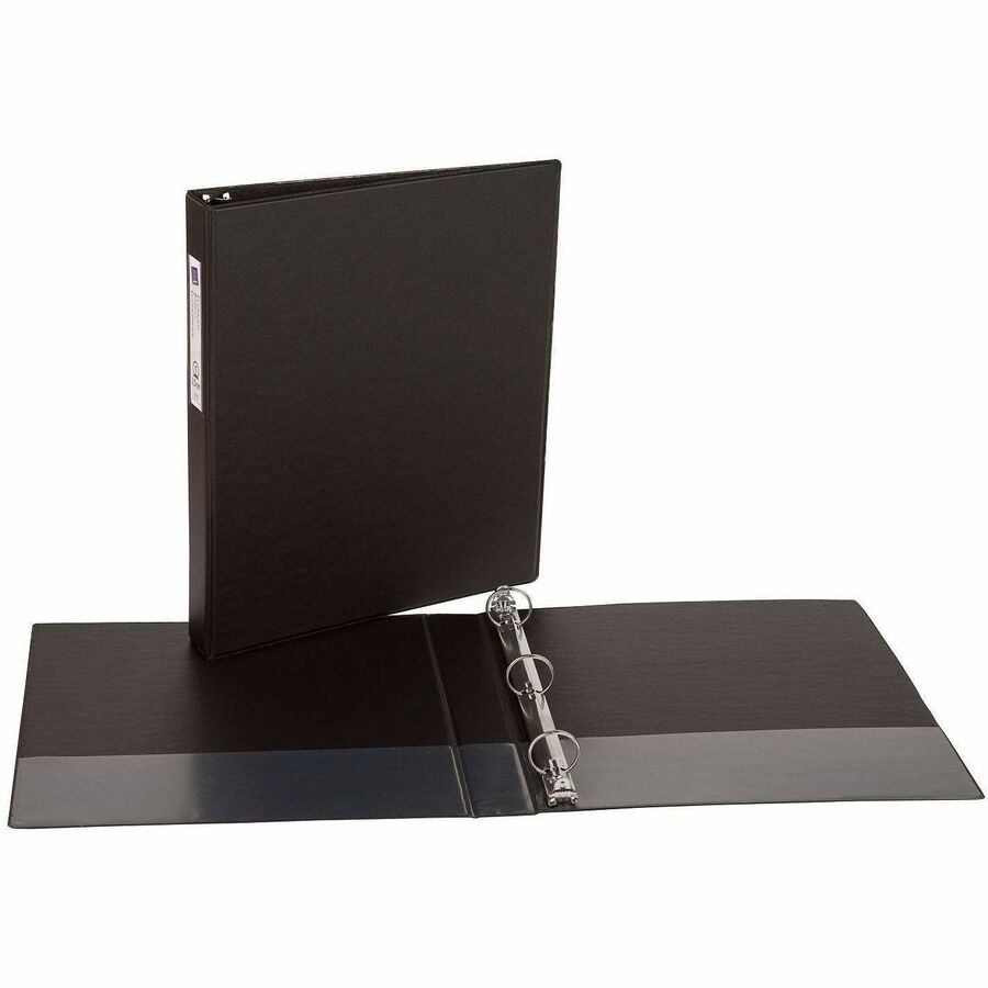 Economy Non-View Binder with Round Rings, 3 Rings, 1" Capacity, 11 x 8.5, Black, (4301)