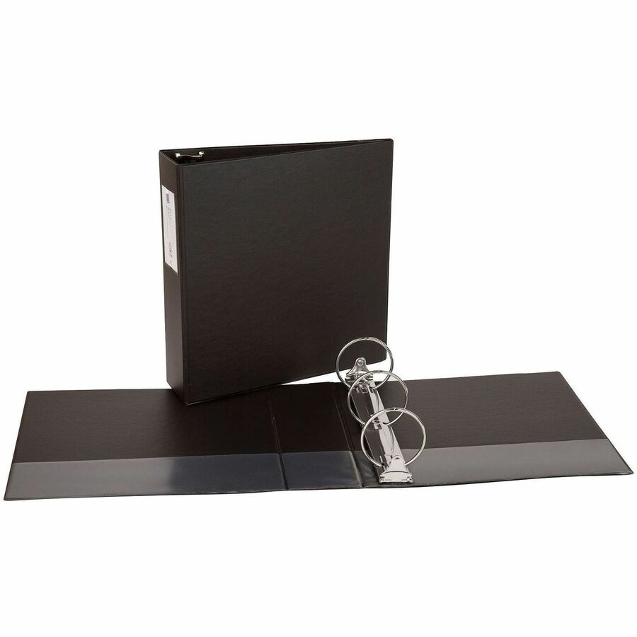 Economy Non-View Binder with Round Rings, 3 Rings, 3" Capacity, 11 x 8.5, Black, (4601)