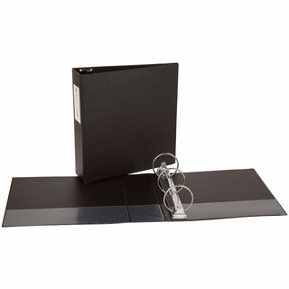 Economy Non-View Binder with Round Rings, 3 Rings, 3" Capacity, 11 x 8.5, Black, (4601)