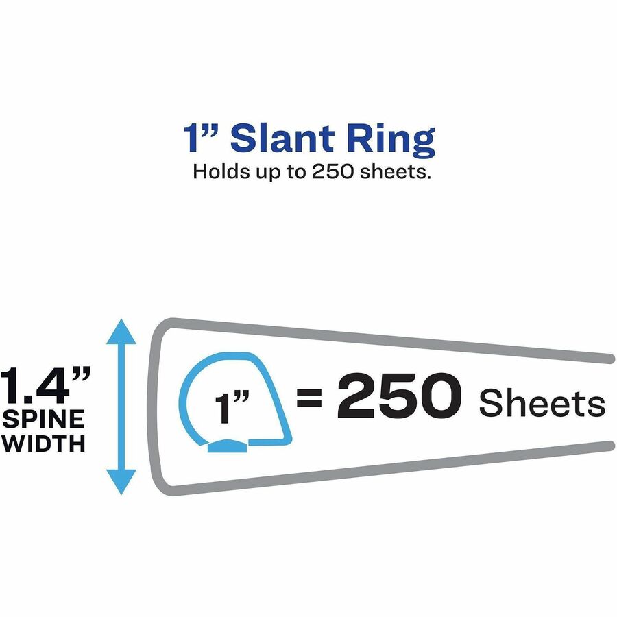 Heavy-Duty Non Stick View Binder with DuraHinge and Slant Rings, 3 Rings, 1" Capacity, 11 x 8.5, White, (5304)
