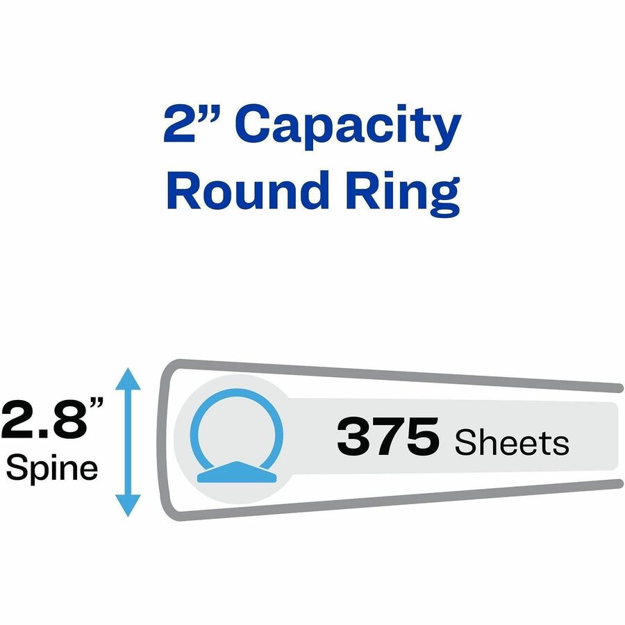 Economy View Binder with Round Rings , 3 Rings, 2" Capacity, 11 x 8.5, White, (5731)