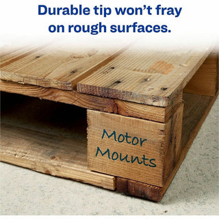 MARKS A LOT Regular Desk-Style Permanent Marker, Broad Chisel Tip, Blue, Dozen (7886)