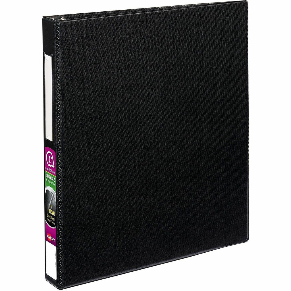 Durable Non-View Binder with DuraHinge and EZD Rings, 3 Rings, 1" Capacity, 11 x 8.5, Black, (8302)