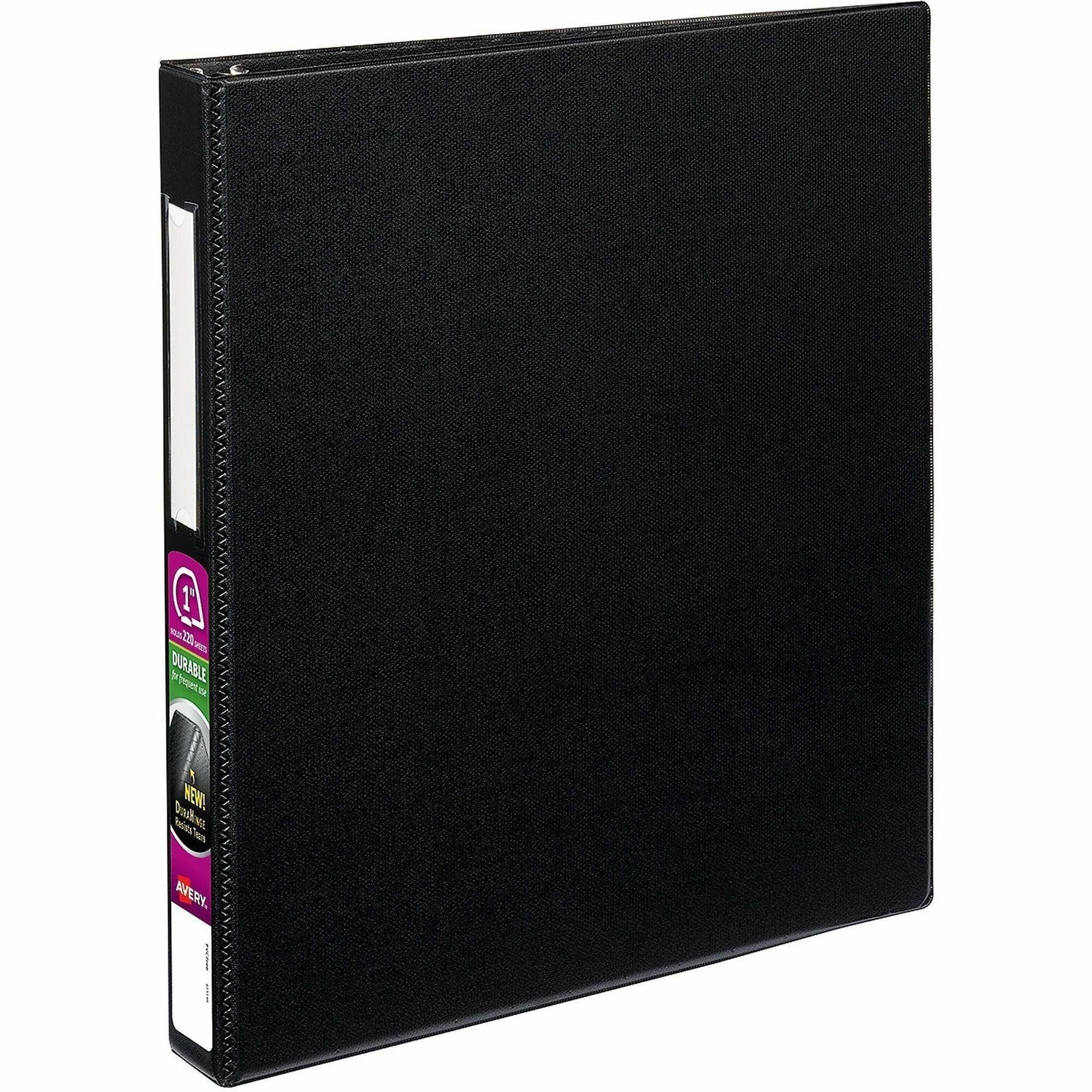Durable Non-View Binder with DuraHinge and EZD Rings, 3 Rings, 1" Capacity, 11 x 8.5, Black, (8302)