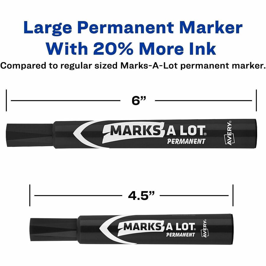 MARKS A LOT Large Desk-Style Permanent Marker, Broad Chisel Tip, Brown, Dozen (8881)