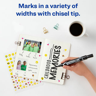 MARKS A LOT Large Desk-Style Permanent Marker, Broad Chisel Tip, Black, Dozen (8888)