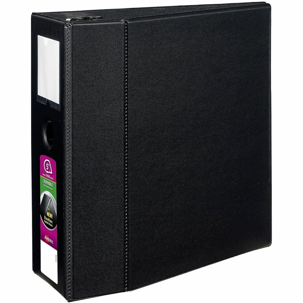 Durable Non-View Binder with DuraHinge and EZD Rings, 3 Rings, 5" Capacity, 11 x 8.5, Black, (8901)