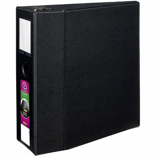 Durable Non-View Binder with DuraHinge and EZD Rings, 3 Rings, 5" Capacity, 11 x 8.5, Black, (8901)