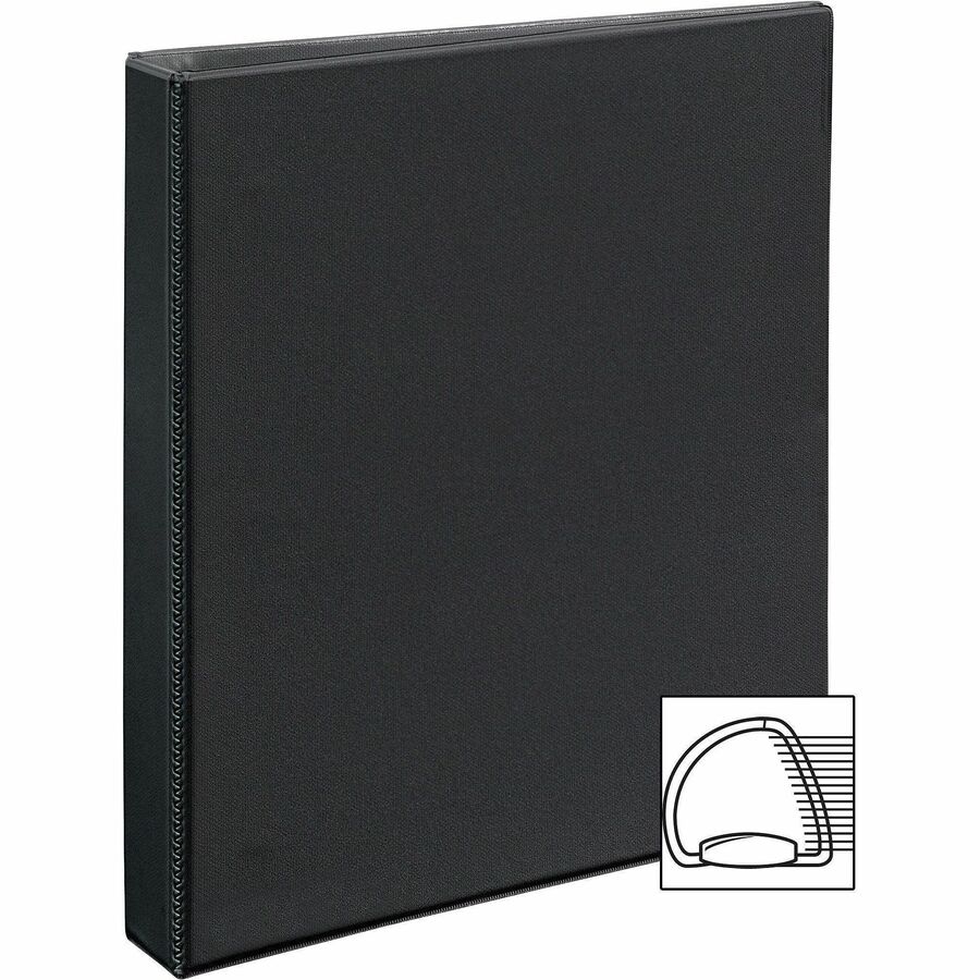 Durable View Binder with DuraHinge and EZD Rings, 3 Rings, 1" Capacity, 11 x 8.5, Black, (9300)