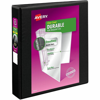 Durable View Binder with DuraHinge and EZD Rings, 3 Rings, 1.5" Capacity, 11 x 8.5, Black, (9400)