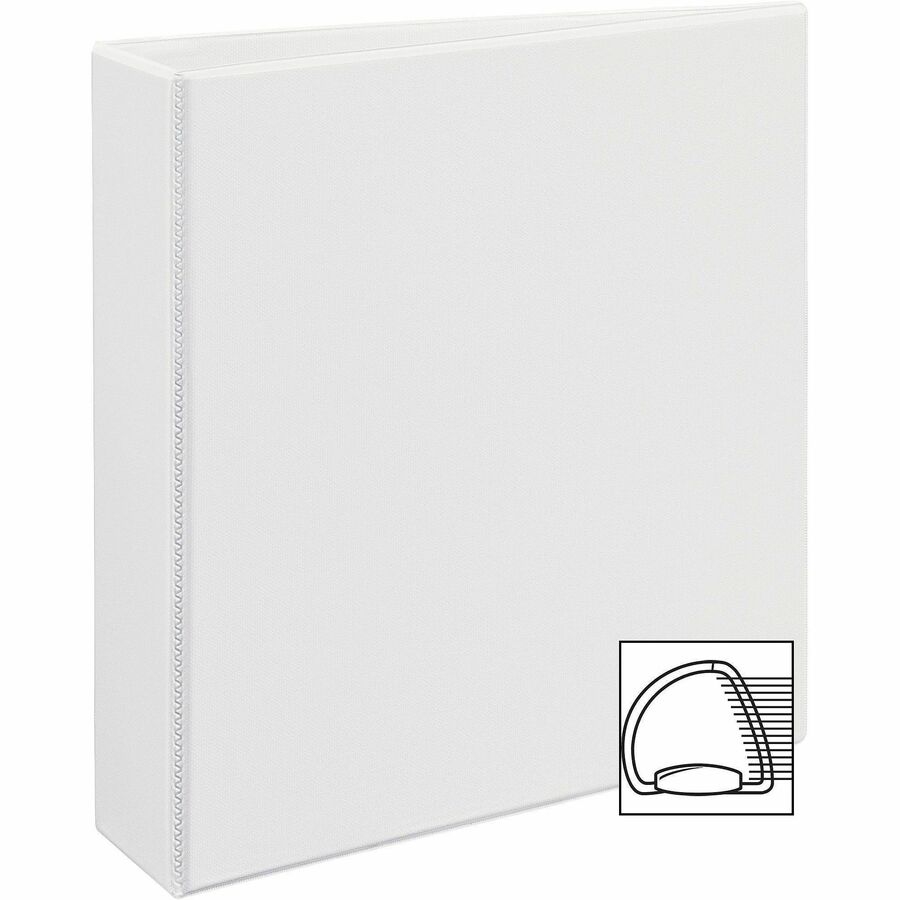 Durable View Binder with DuraHinge and EZD Rings, 3 Rings, 2" Capacity, 11 x 8.5, White, (9501)
