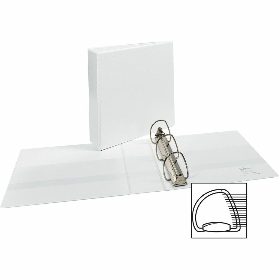 Avery Durable View Binder - EZD Rings - 3" Binder Capacity - Letter - 8 1/2" x 11" Sheet Size - 670 Sheet Capacity - 3 x D-Ring Fastener(s) - 4 Internal Pocket(s) - Poly - White - Recycled - Easy Insert Spine, Exposed Rivet, Gap-free Ring, Stack