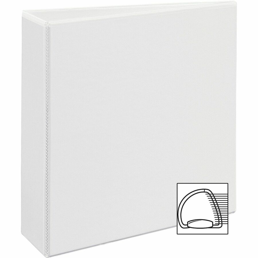 Avery Durable View Binder - EZD Rings - 3" Binder Capacity - Letter - 8 1/2" x 11" Sheet Size - 670 Sheet Capacity - 3 x D-Ring Fastener(s) - 4 Internal Pocket(s) - Poly - White - Recycled - Easy Insert Spine, Exposed Rivet, Gap-free Ring, Stack