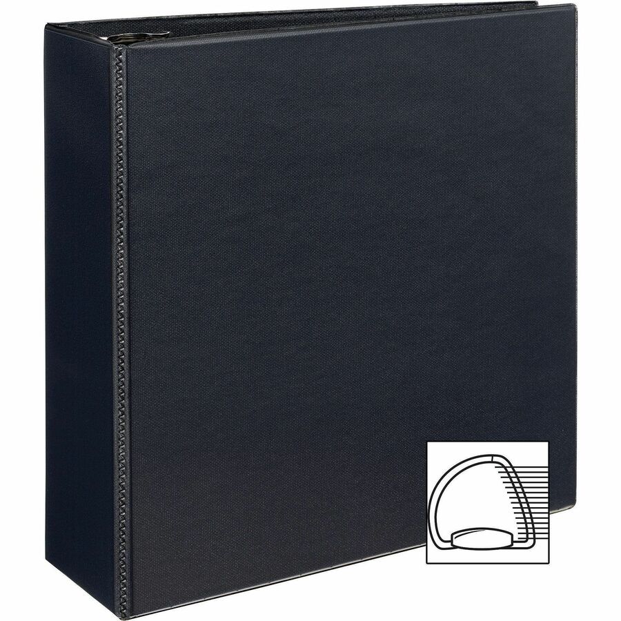 Durable View Binder with DuraHinge and EZD Rings, 3 Rings, 4" Capacity, 11 x 8.5, Black, (9800)
