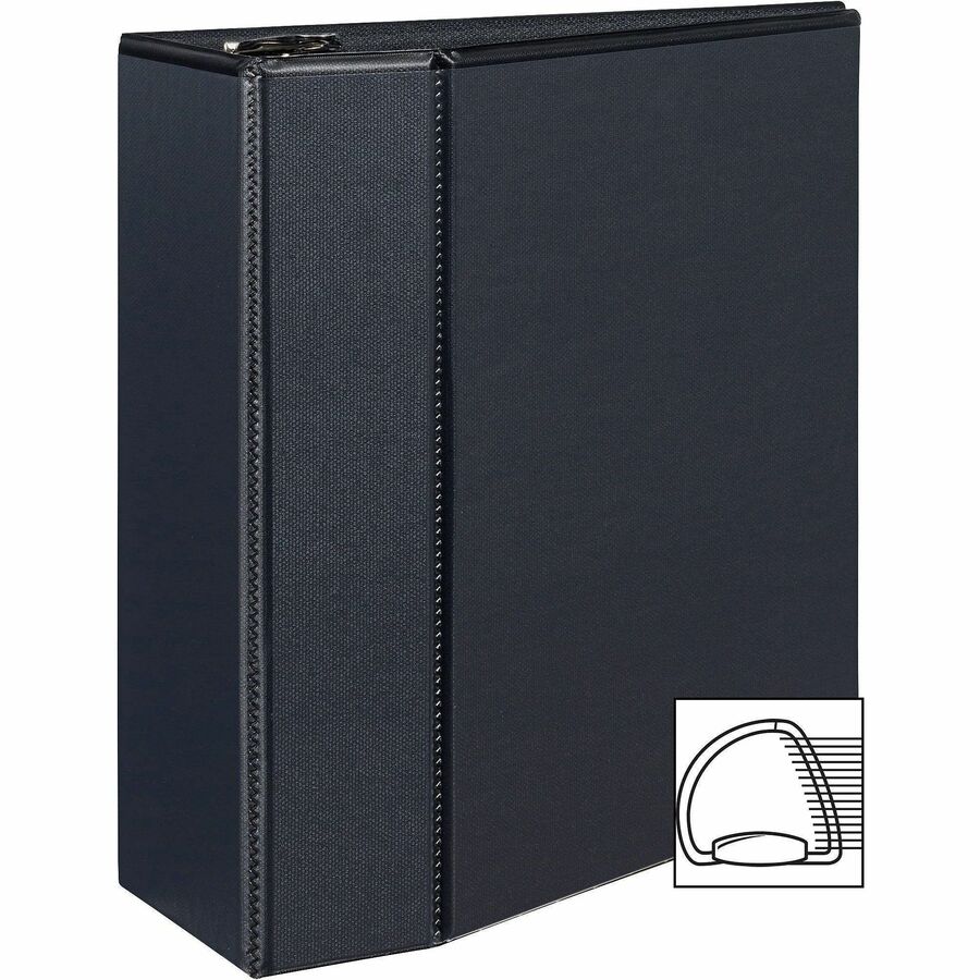 Durable View Binder with DuraHinge and EZD Rings, 3 Rings, 5" Capacity, 11 x 8.5, Black, (9900)